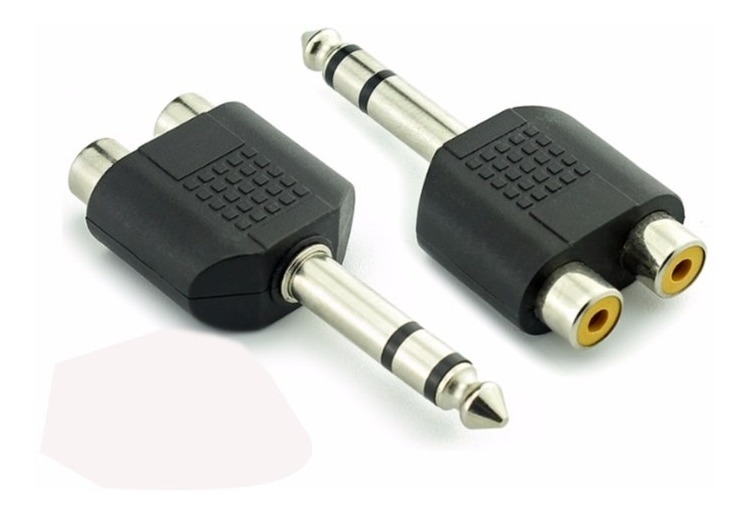 Adaptador Plug Macho Pulg Stereo A Doble Jack Rca Hembra