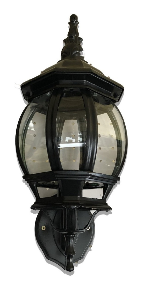 Farol Colonial Metal Y Vidrio Negro O Bronce L 40cm X A 18cm 760 00