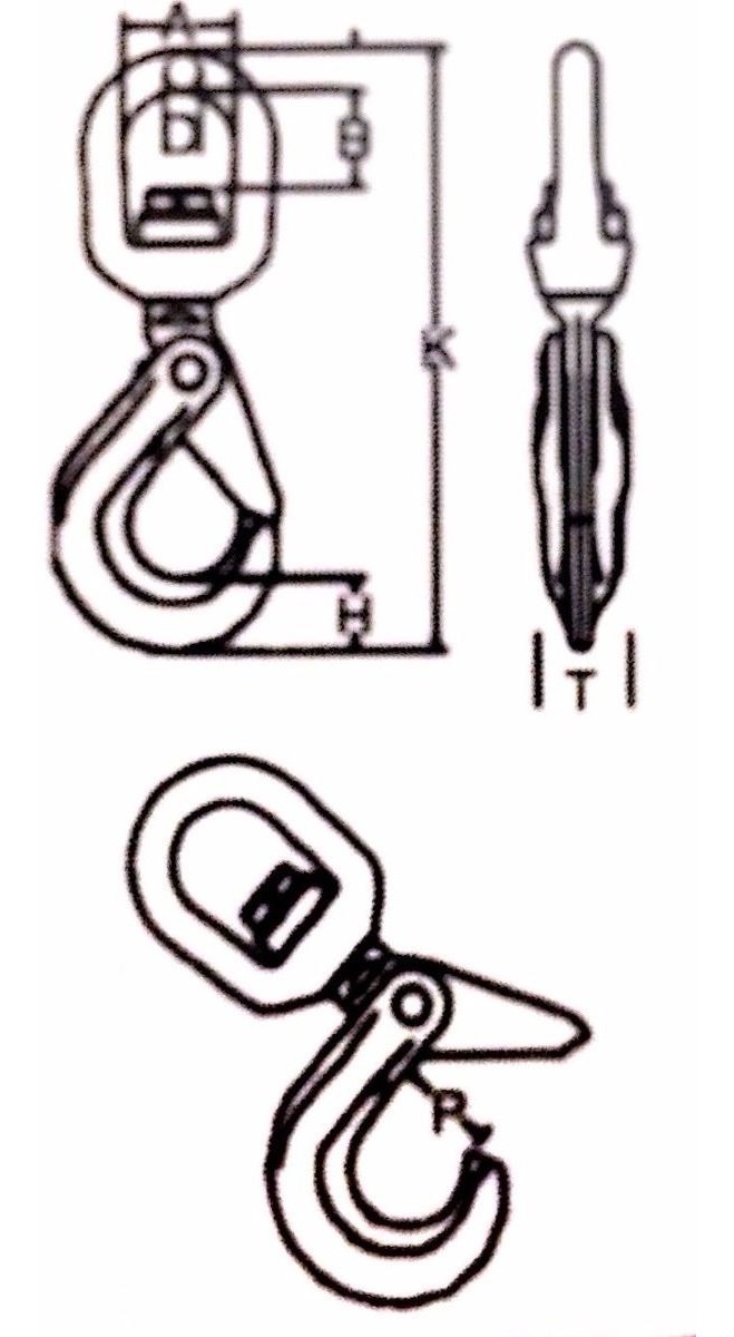 Gancho Giratorio Con Seguro Alta Resistencia 2ton Able U S 40 27 En