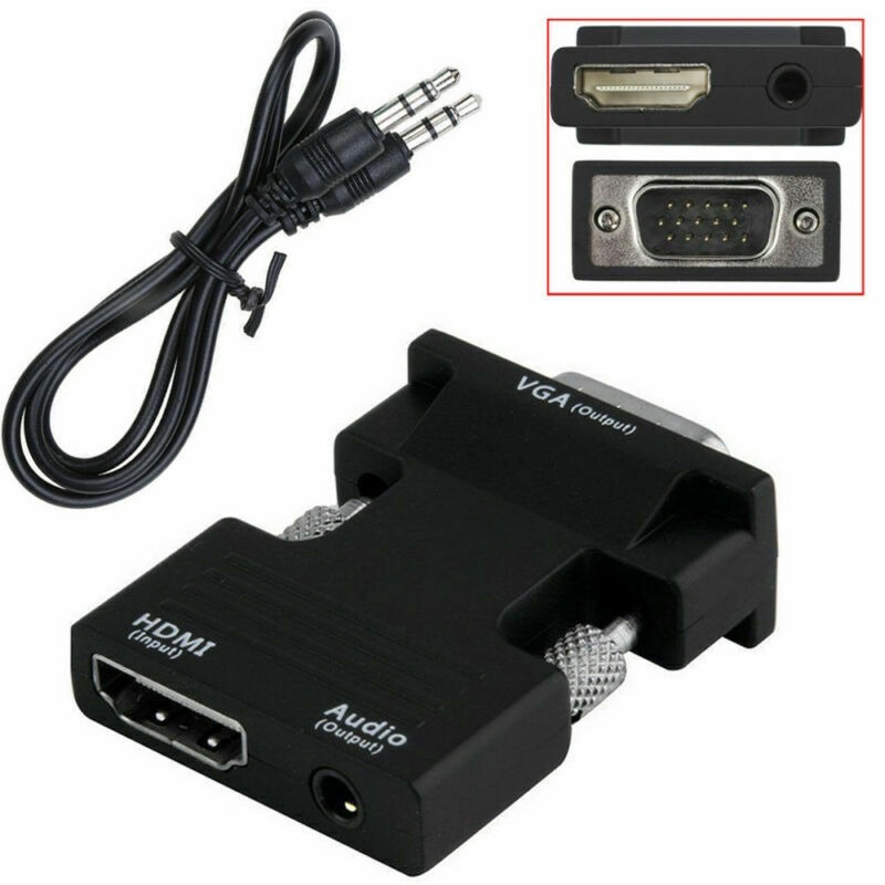 Hdmi Hembra A Macho Vga Convertidor Adaptador De Audio P