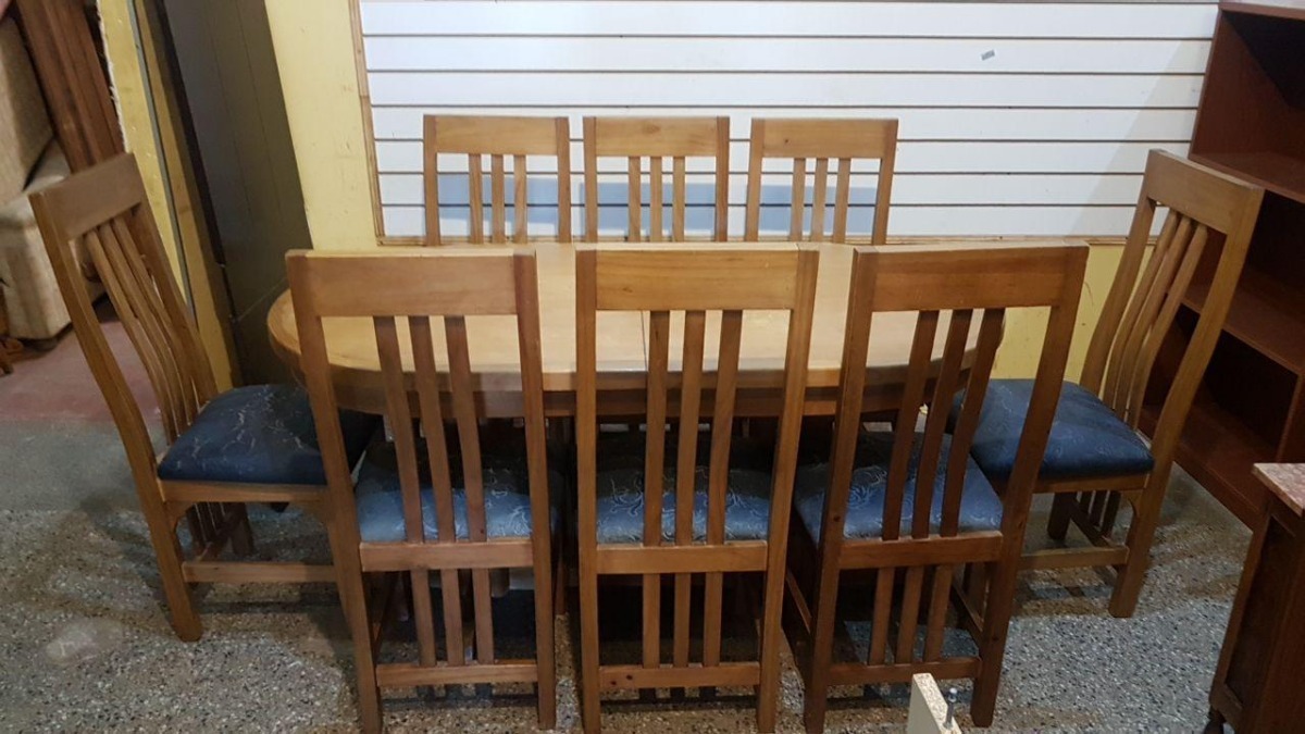 Juego De Comedor En Madera Maciza Sillas Mesa Extensible