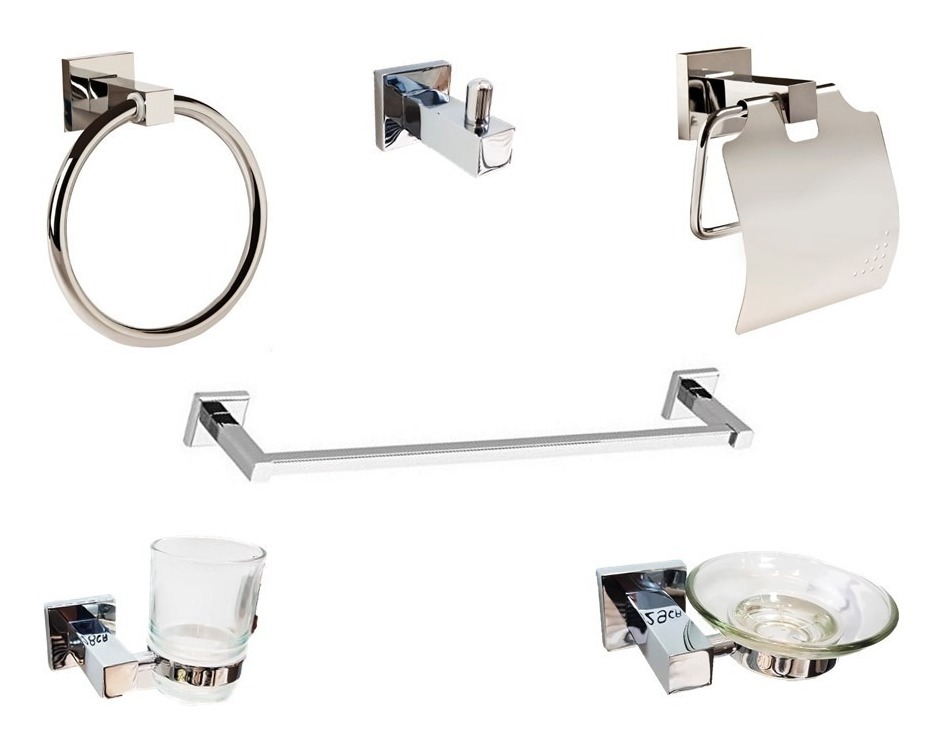 Kit Accesorios Set De Baño 6 Piezas Bronce Cromado 2 490 00 en