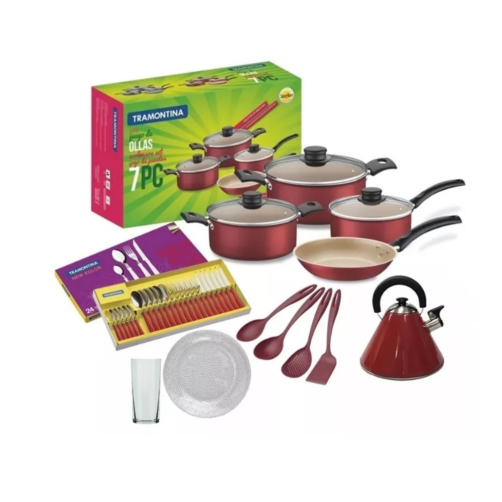 Kit De Cocina Ollas Completo Piezas Bateria Tramontina