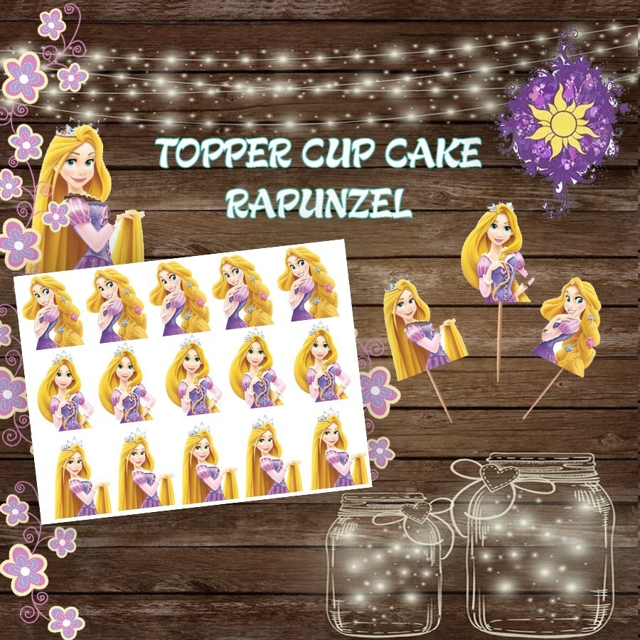 Kit Imprimible Toppers Para Cupcakes Rapunzel Pinchos 60 00 En