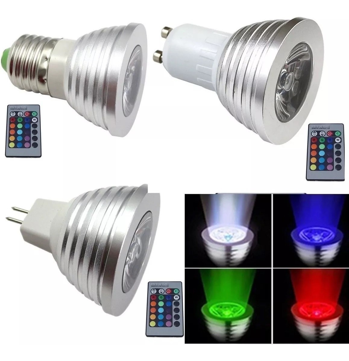 L Mpara Mr Led Rgb Dicroica Bipin C Control Remoto W V