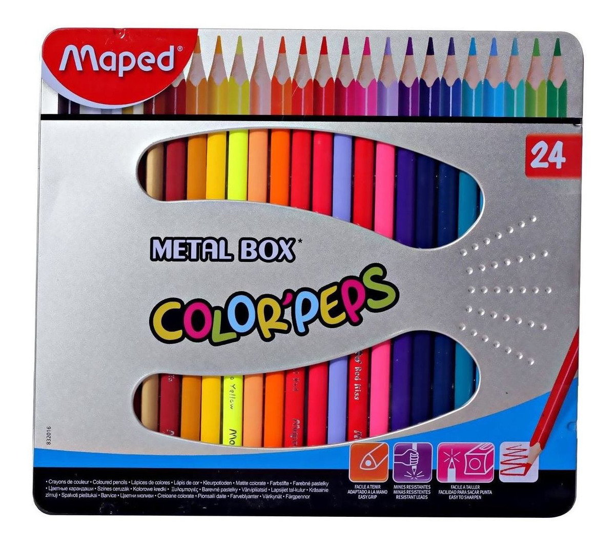 Lapices De Colores Maped En Caja De Metal X 24 380 00 En Mercado Libre