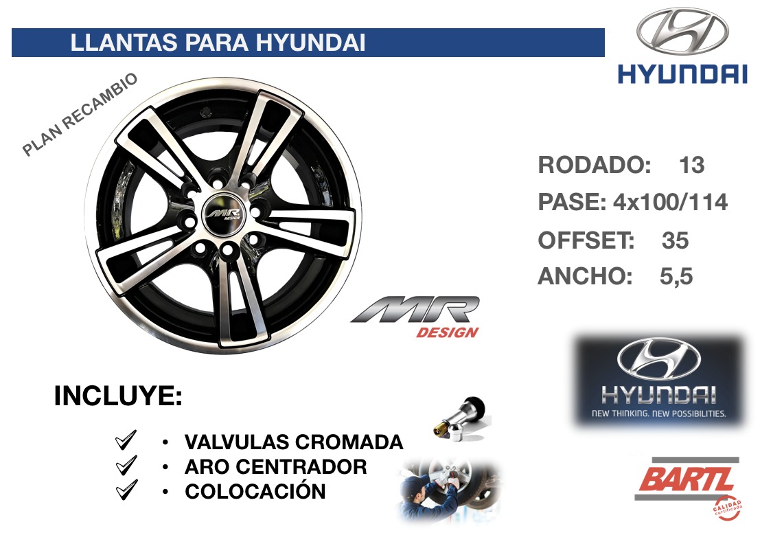 Llantas Aleaci N Para Hyundai X Plan Recambio B D U S