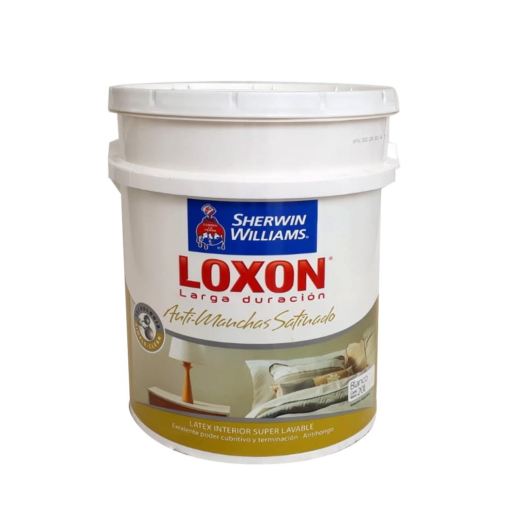 Pintura Loxon Latex Int Antimanchas Satinado 20 Lt Sherwin 8 239 00