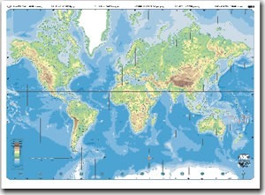 Mapa Planisferio Fisico Politico Oceanos All In One Photos Images