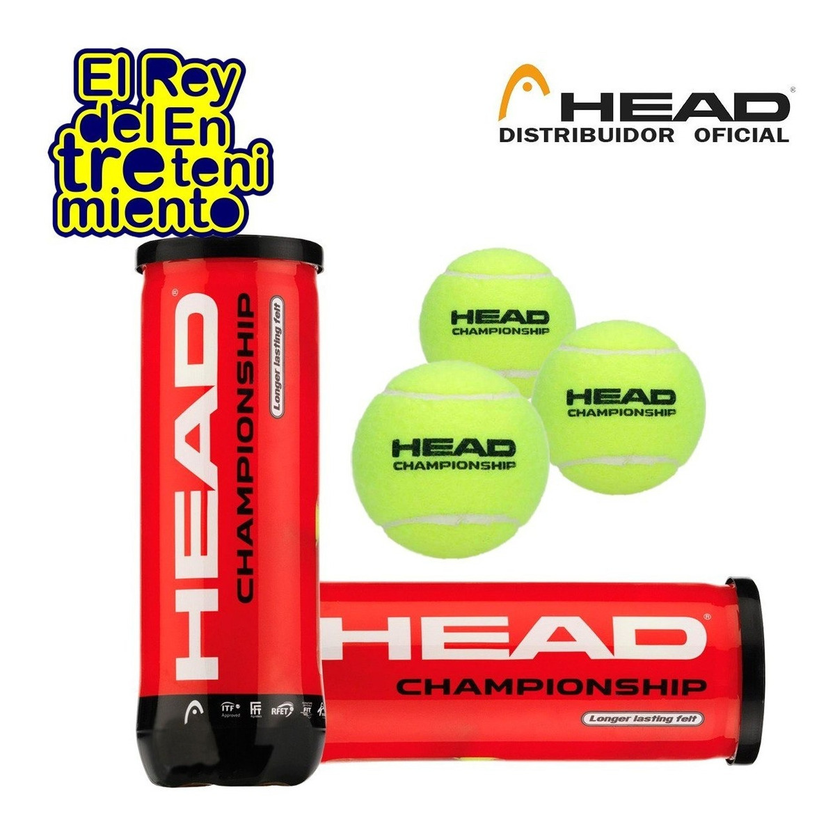 Tubo X3 Pelotas Tennis Head Penn Championship Tenis El Rey 330 00