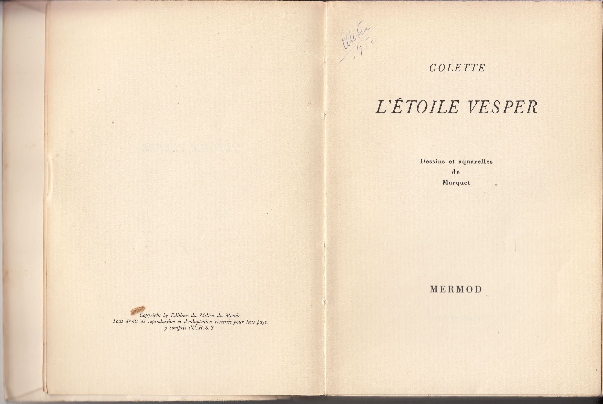 1956 Colette L Etoile Vesper Dibujos Y Acuarelas De Marquet 30000 - 