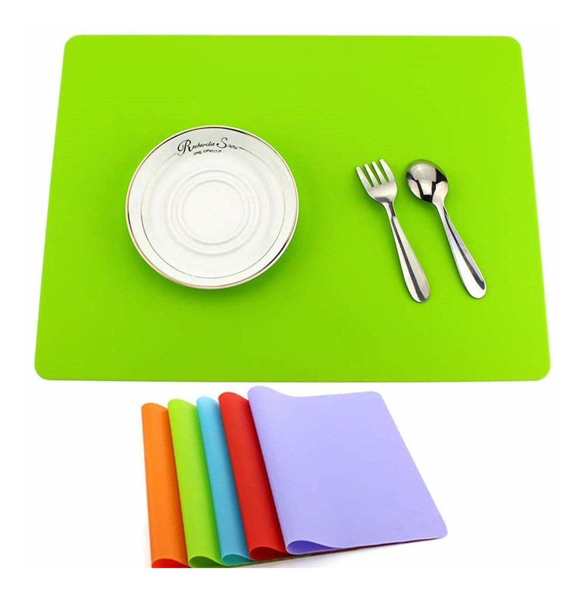 6 Manteles Individuales De Silicona Para Mesa De Comedor, 6 Manteles Individuales De Silicona Para Mesa De Comedor,