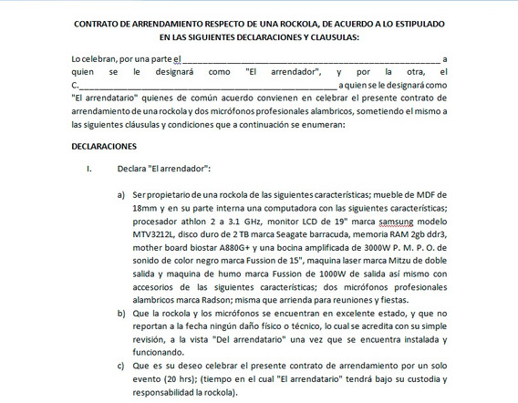 Contrato De Arrendamiento En El Estado De Veracruz Mide 5646