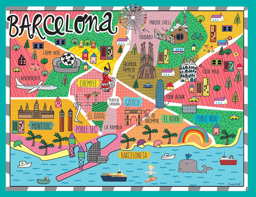 Mapa Barcelona Vinilo Decorativo Infantil Linda Wall 1 100 00 En