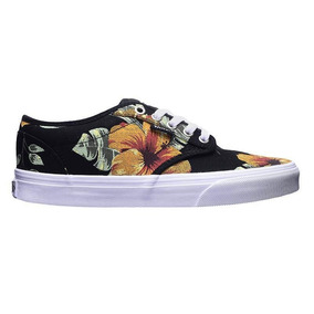 zapatillas vans negras con flores