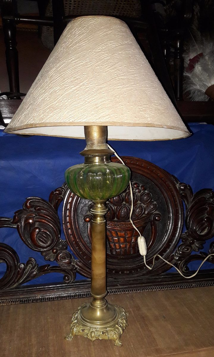 De Cristal Bronce Pie A Lampara Tallado Antigua Alabastro c UVpqSMGz