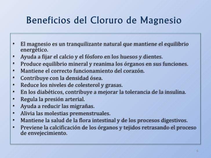 Cloruro de magnesio perder peso