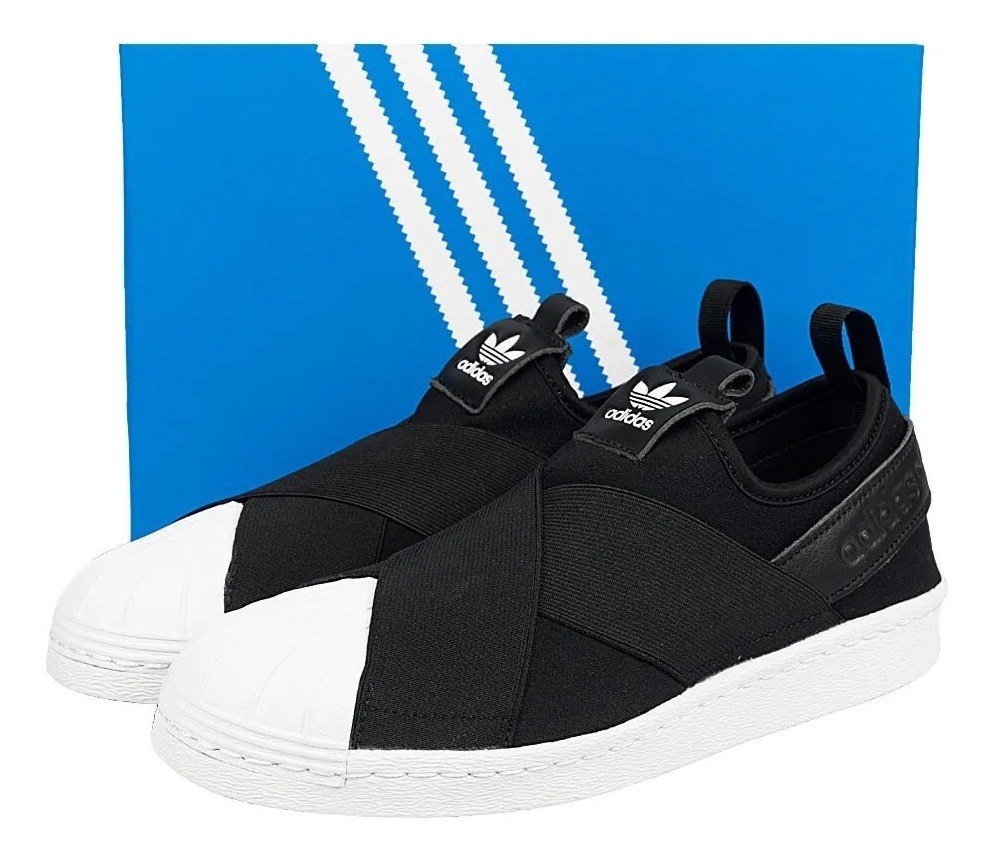 adidas superstar slip on black