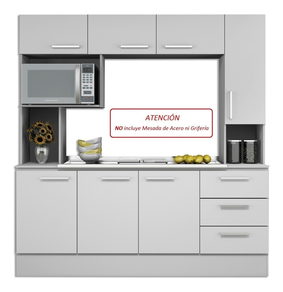 Mueble Alacena Kit De Cocina Compacta Gran Capacidad Rafaela - $ 5.850