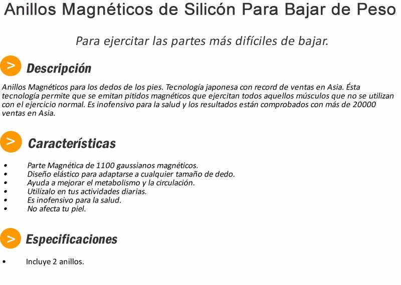 Anillos adelgazantes magneticos para bajar de peso