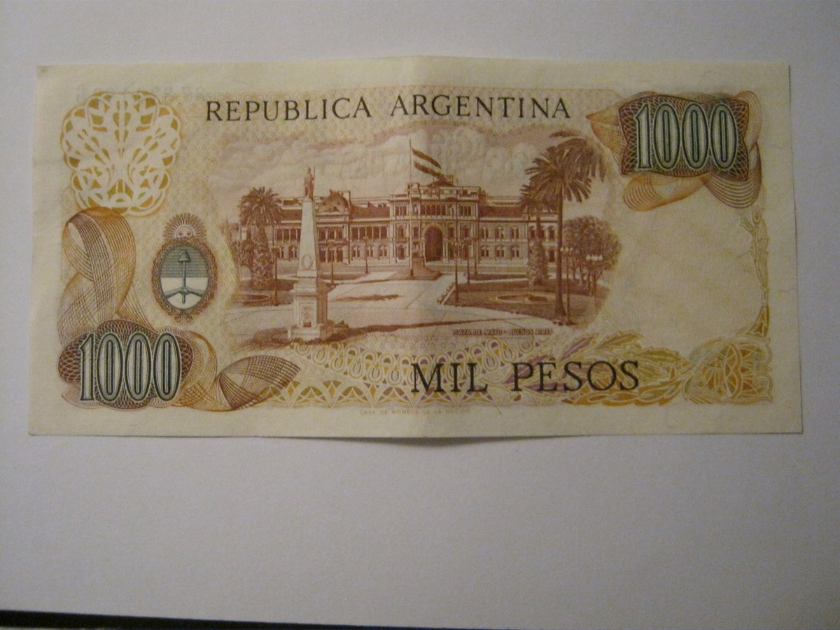 Billete De Argentina 1000 Pesos. 50,00 en Mercado Libre