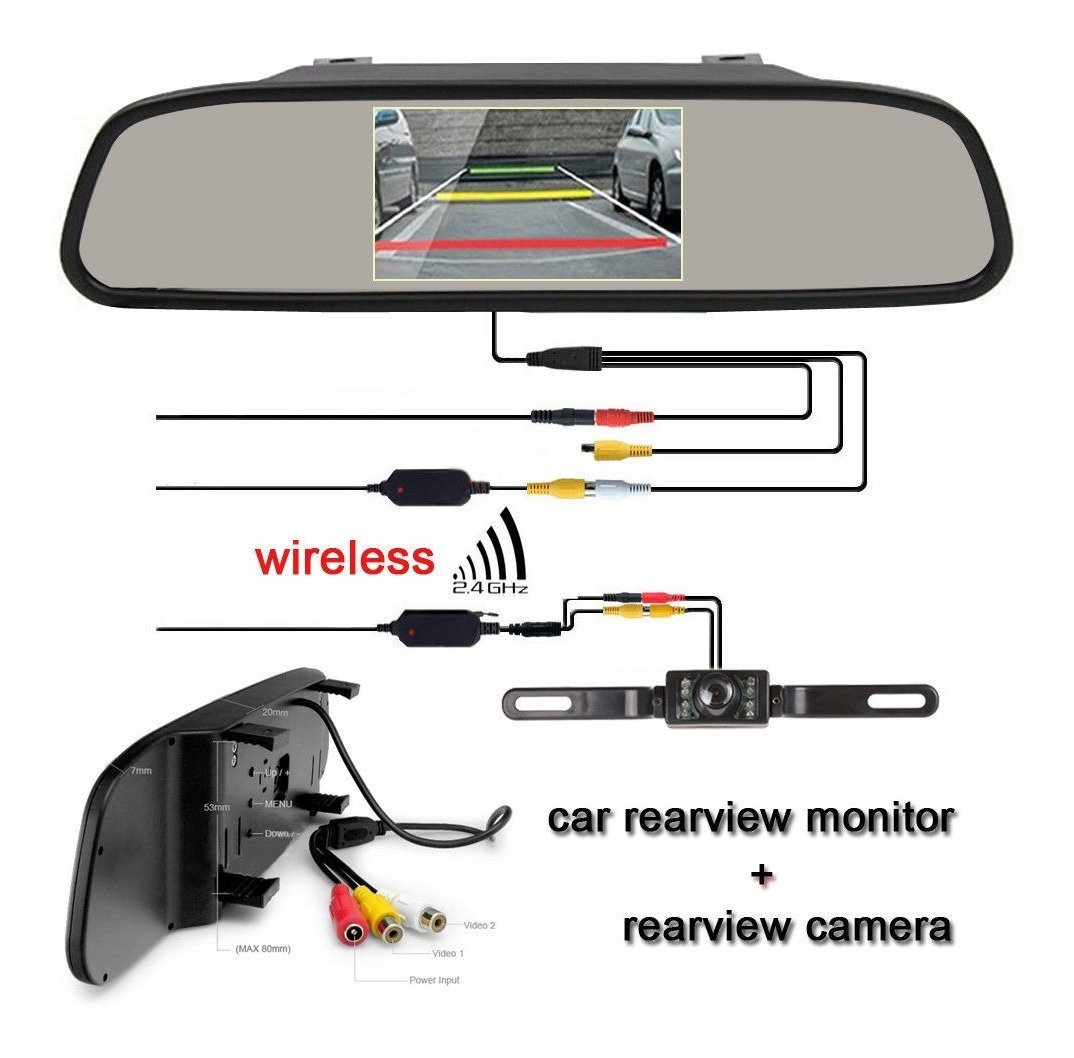 Подключение зеркала с камерой заднего. Схема подключения car Rearview LCD Monitor. Схема 4.3" TFT LCD Monitor zerkalo remont.
