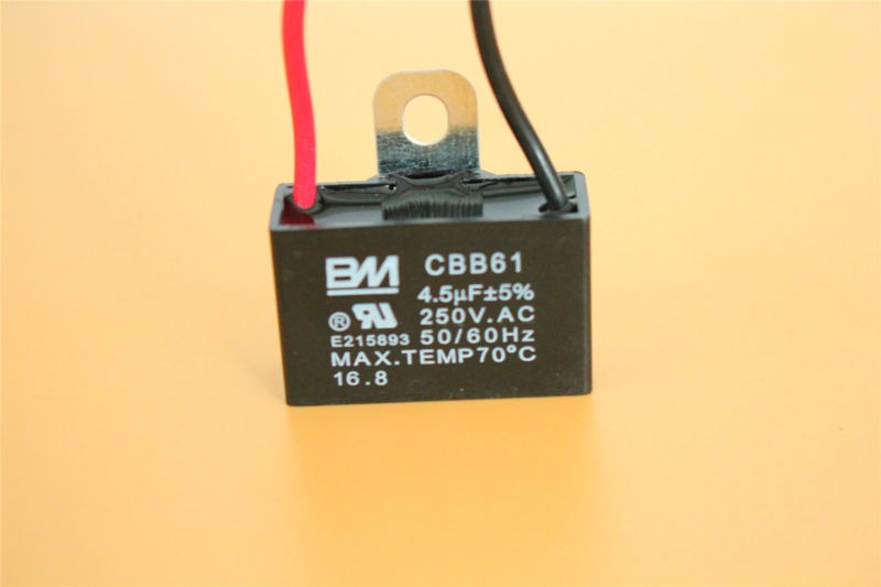Cbb61 Capacitor 250v 4.5uf Motor Ventilador De Techo Termina - $ 1.622