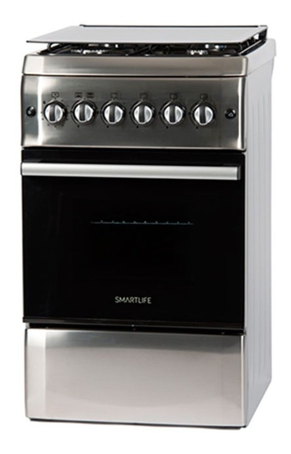 Cocina 4 Hornallas A Gas Con Grill Acero Smartlife Con ...