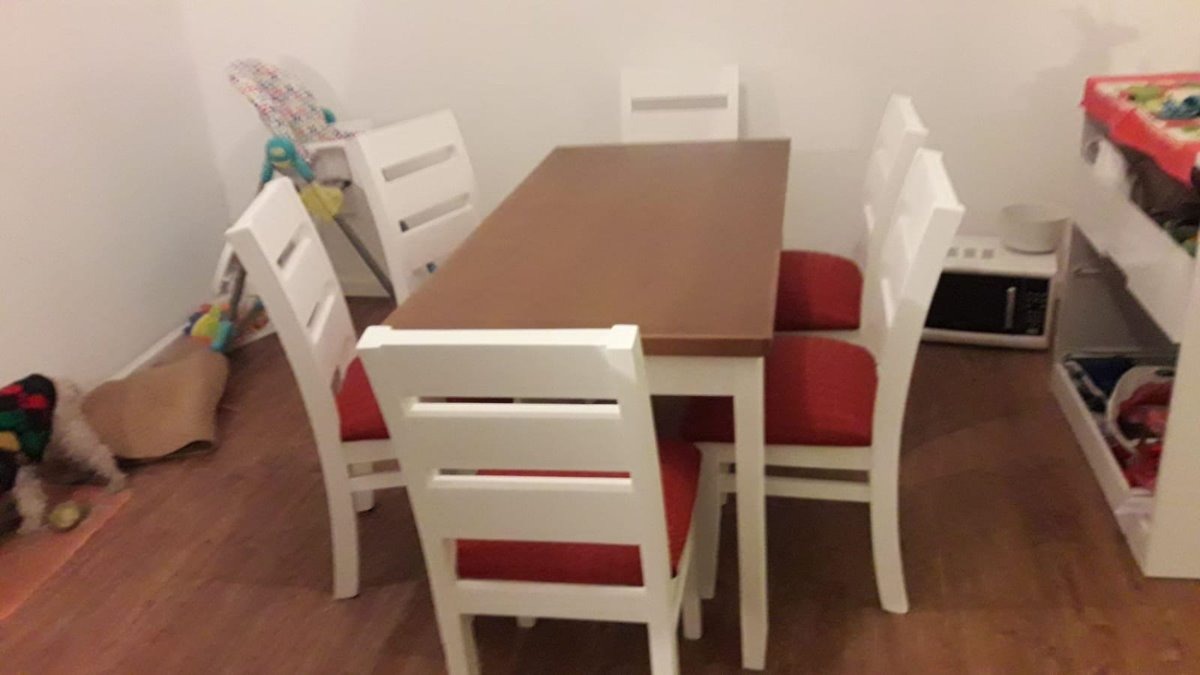 Sillas Tapizado Comedor 6 En Madera De Blanco Pintado Y w8Xn0OkP