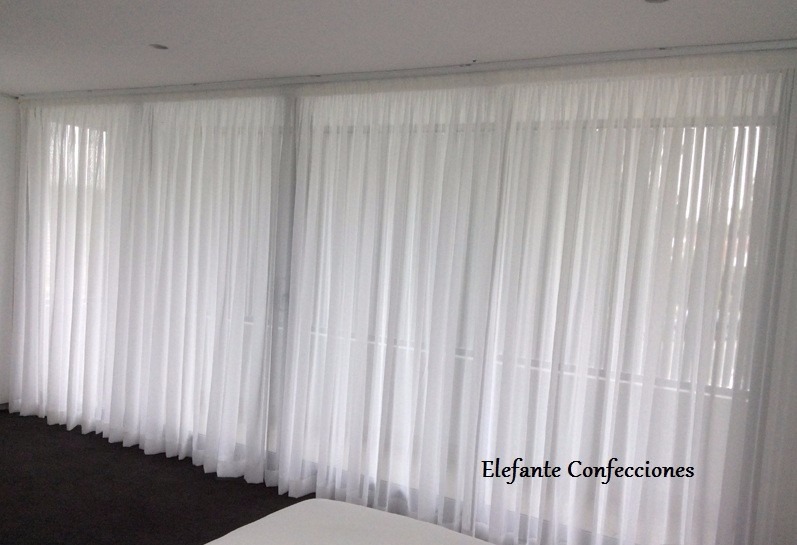 Cortinas En Tela Voile Frances Para Riel Barra Tensor - $ 690,00 en