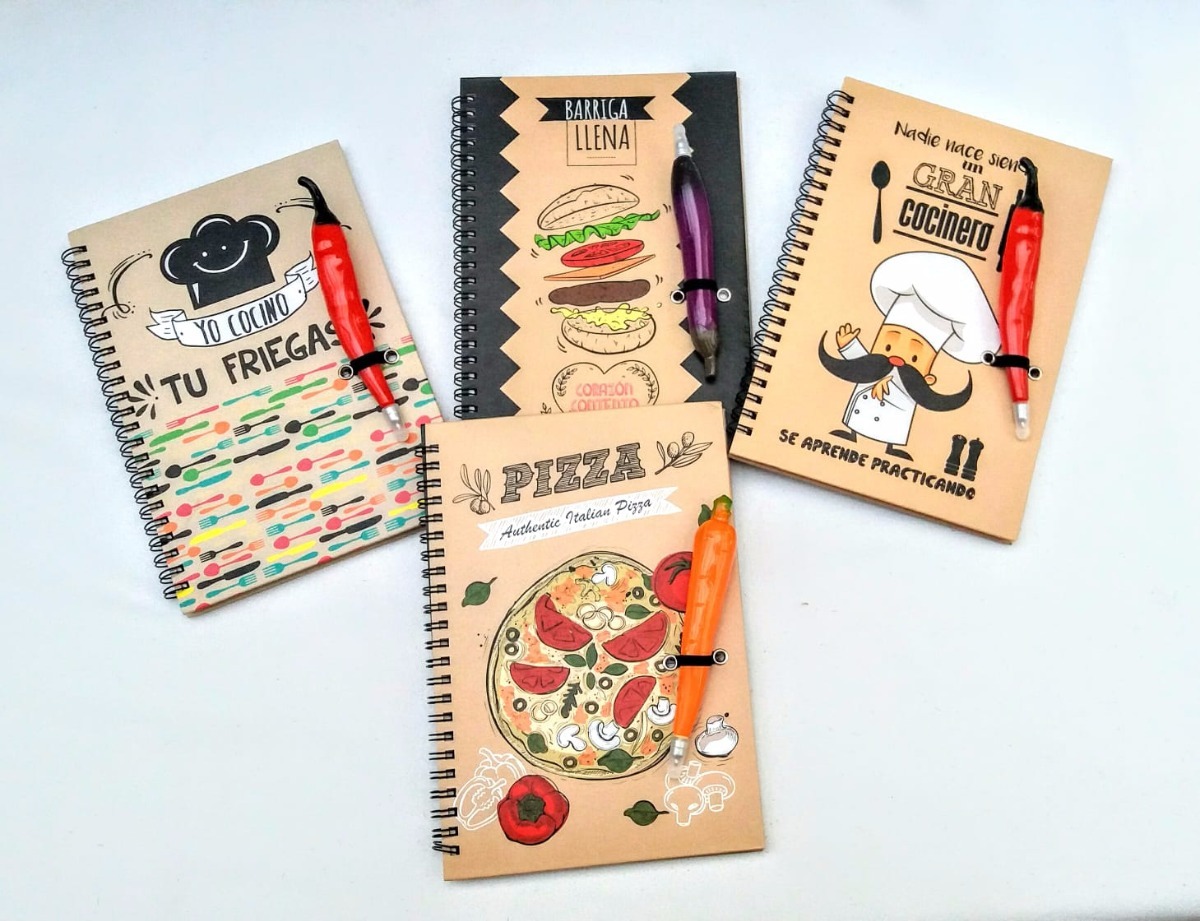 Cuaderno De Cocina Recetario Con Lapicera ! Medidas: 21 X ...