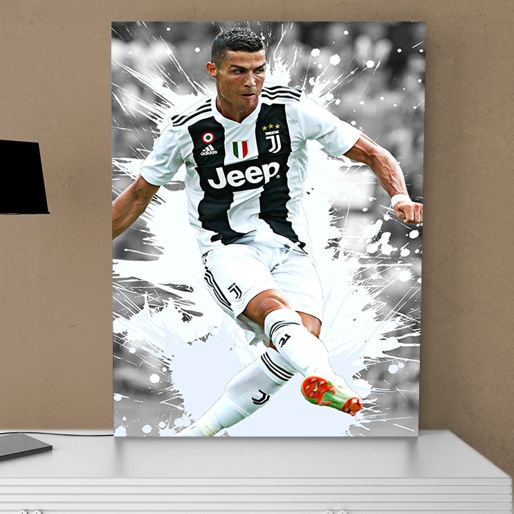 Cuadros Decorativos Cristiano Ronaldo Juventus 60x40 Futbol - $ 690,00