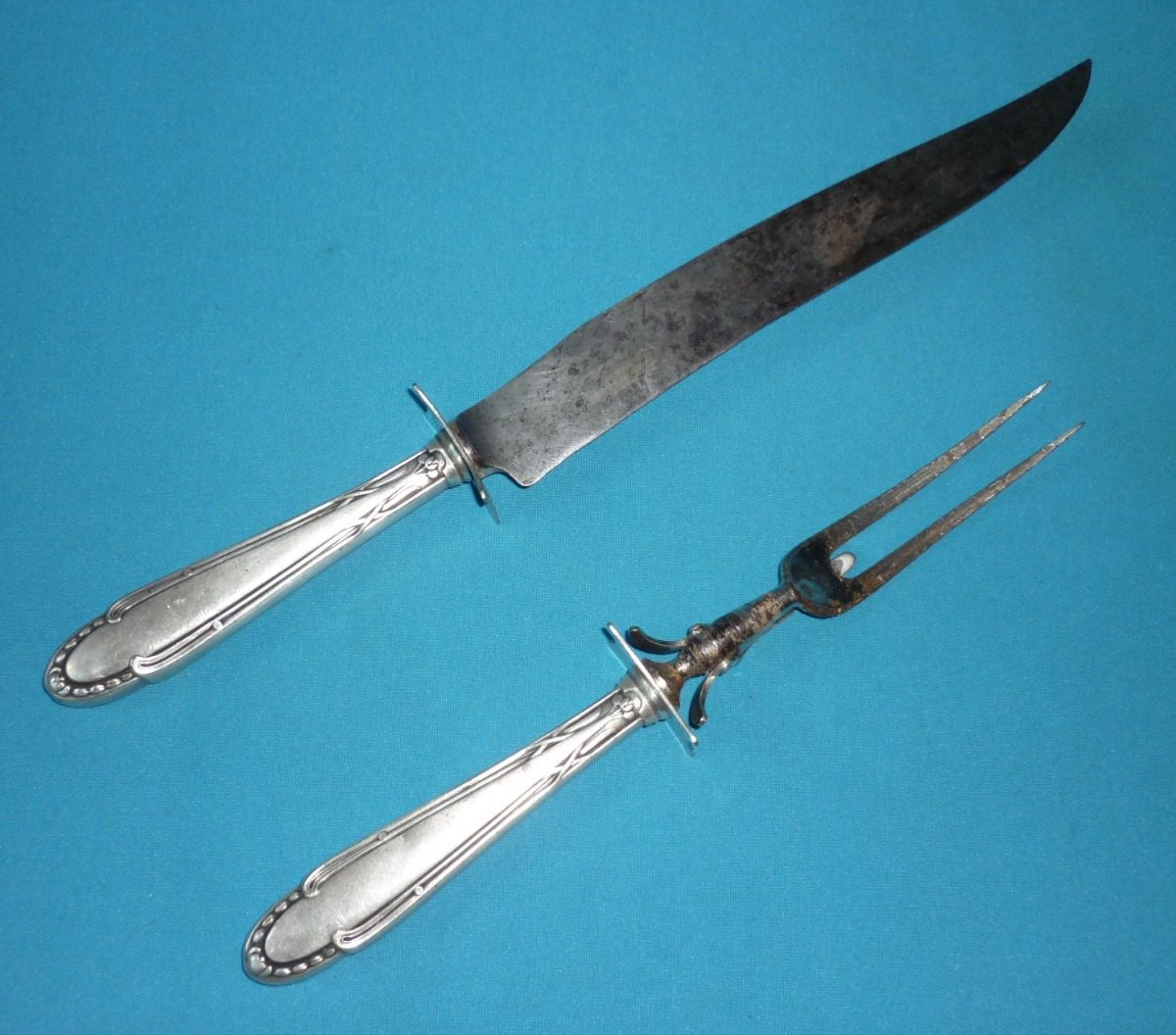 Cuchillo Y Tenedor De Campo Gran Tamaño Hermosas Piezas - $ 1.800,00 en