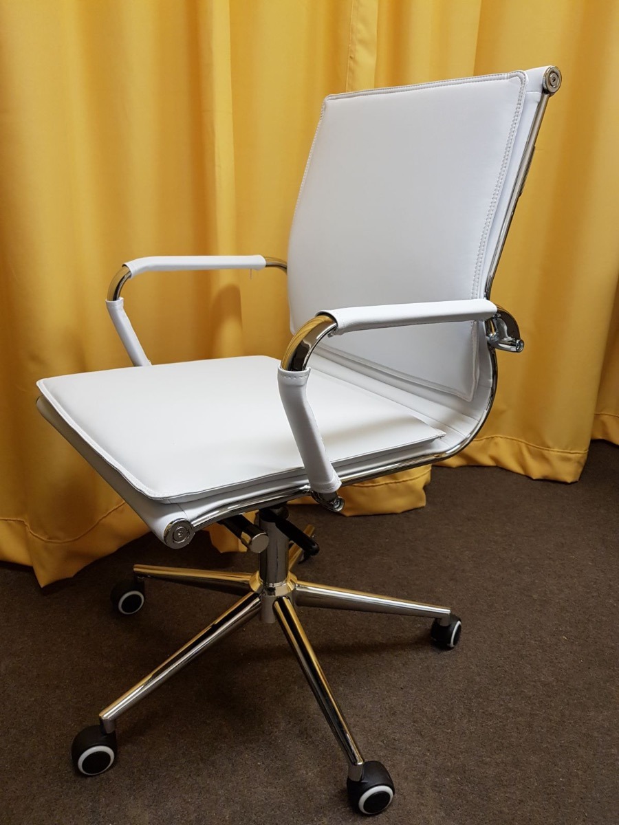 D. Eames Sillas Operativas Oficina Cuero Blanco Gtía. 1 Año D. Eames Sillas Operativas Oficina Cuero Blanco Gtía. 1 Año