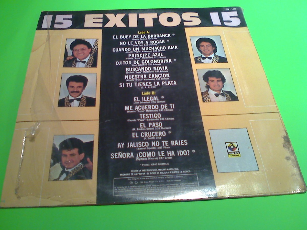 Disco Lp Grupo Los Felinos 15 Exitos Vol2 10000 En Mercado Libre 2141