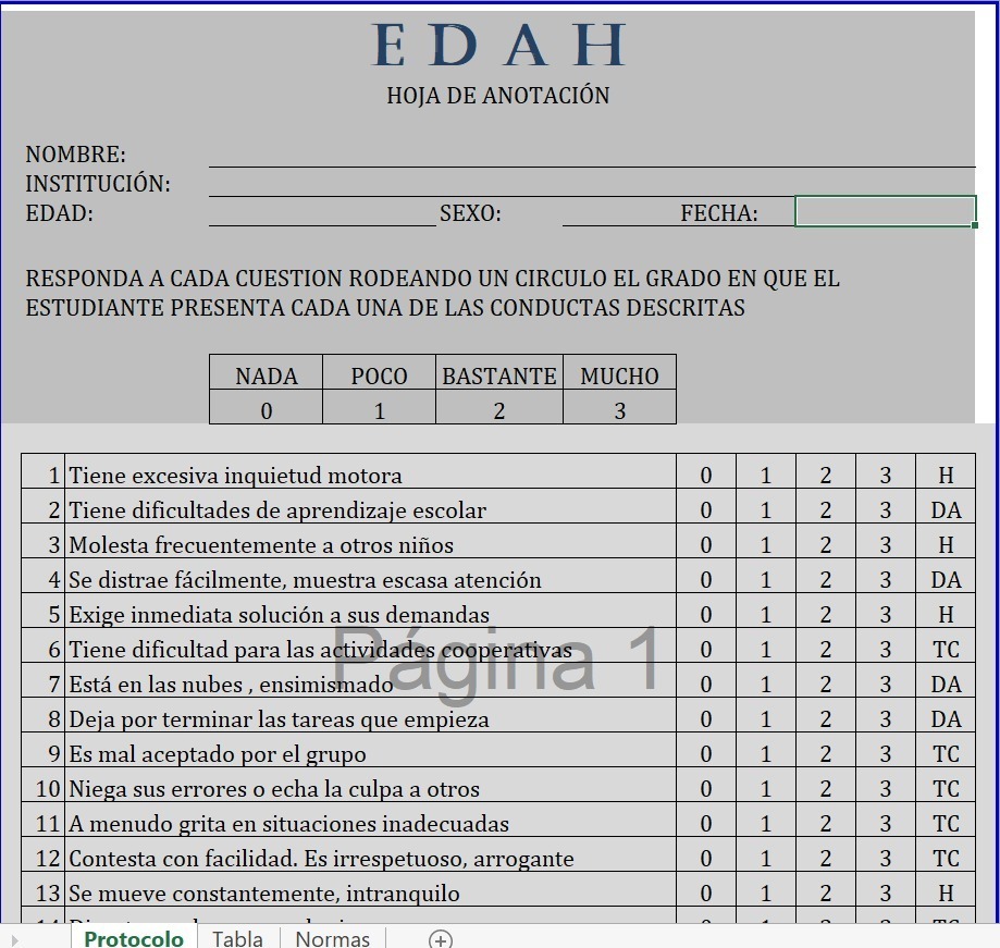 Edah Evaluación Del Trastorno Por Déficit De Atención Tdah 110000 En Mercado Libre 4680