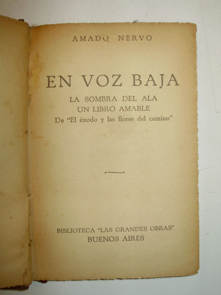 En Voz Baja Amado Nervo Bibl. Las Grandes Obras Arg 1920's ...