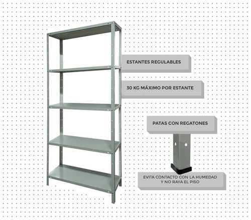 Estanterias Metalicas Galvanizadas 2mts De Alto 5 Estantes 1 170