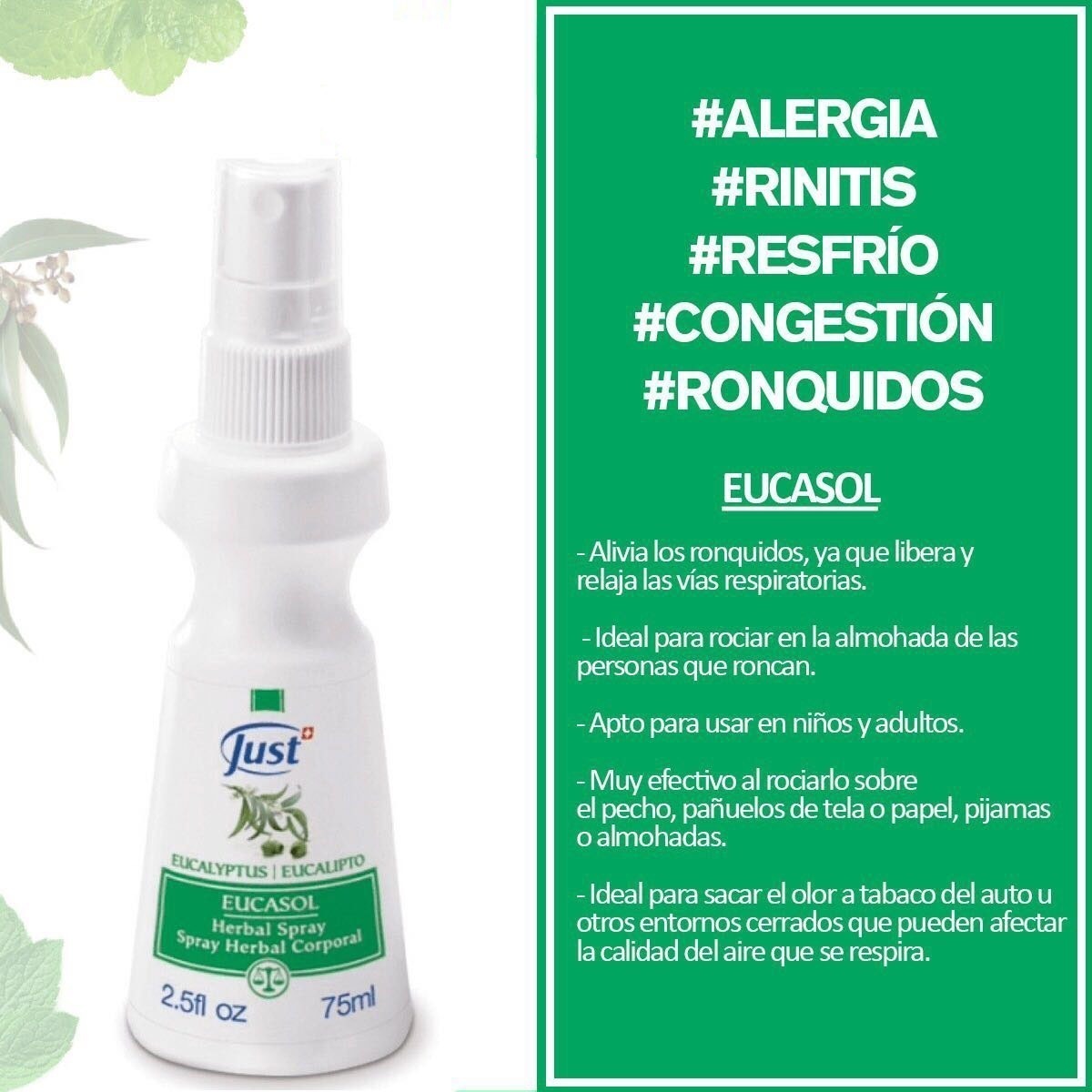 Eucasol - Spray De Eucalipto Just Original - $ 1.200,00 en Mercado Libre