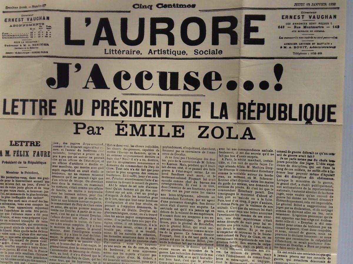 Facsimil J Accuse Yo Acuso Emile Zola Diario L Aurore 1898 34500 En Mercado Libre 9468