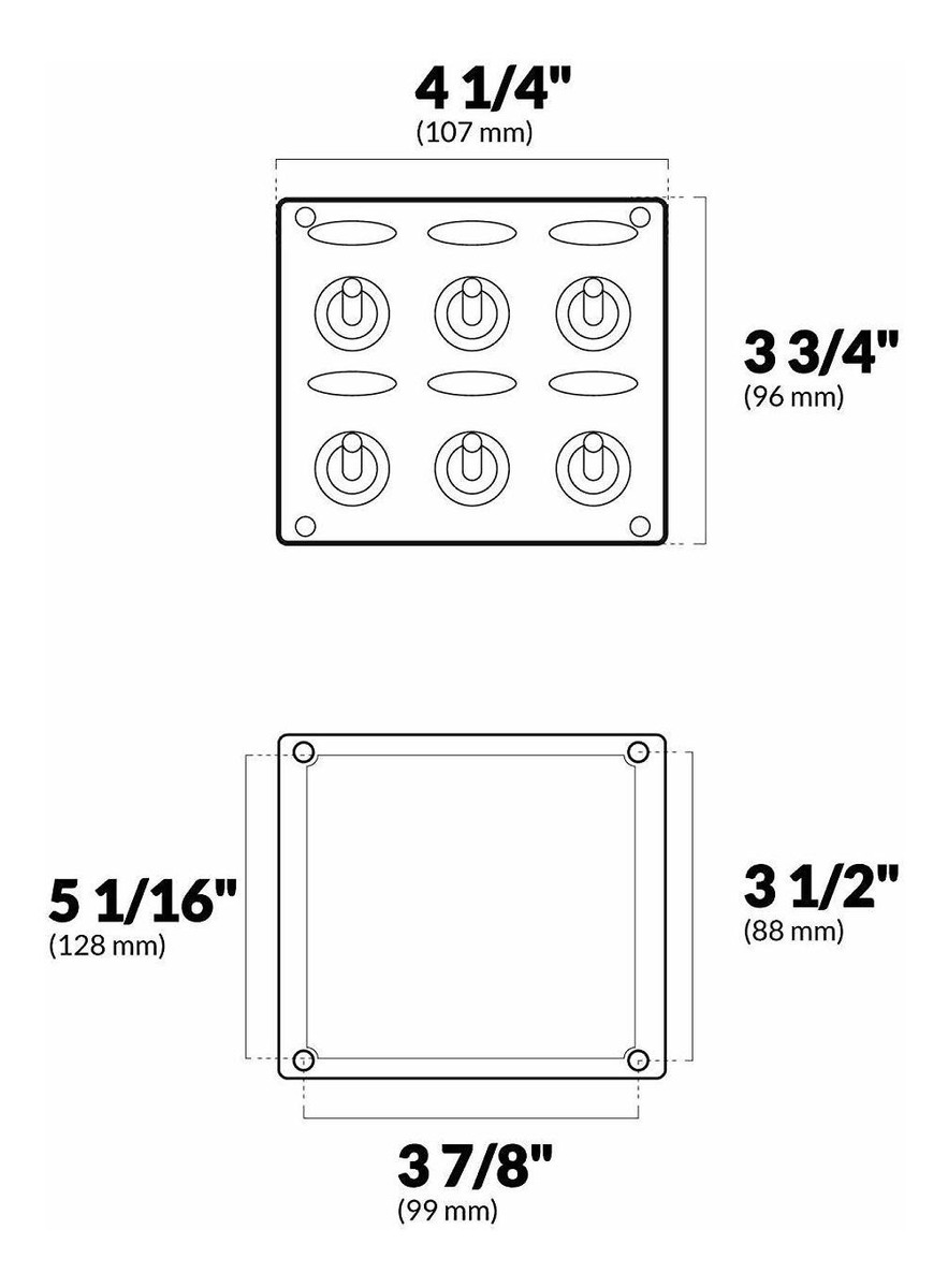 Five Oceans Marine 2 3 6 Gang Toggle Rocker Switch Panel