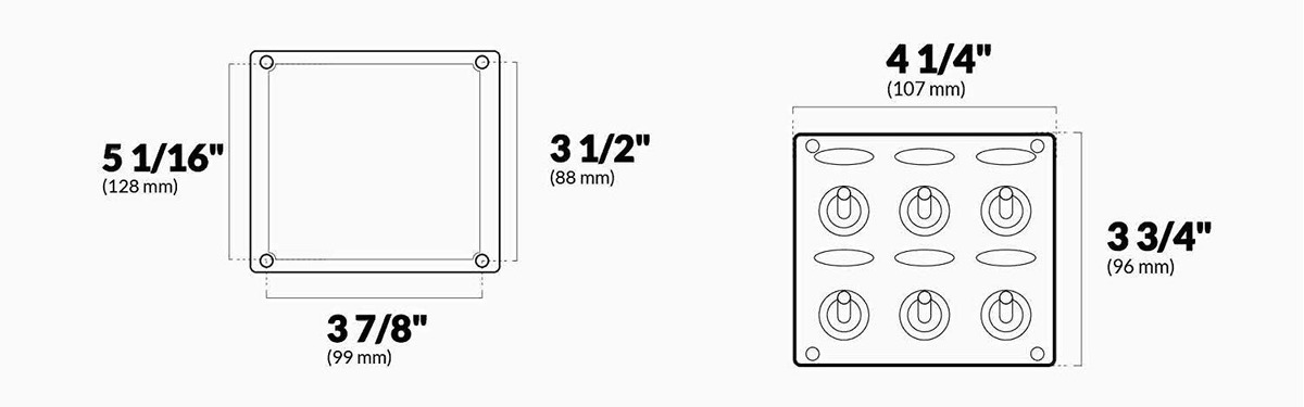 Five Oceans Marine 2 3 6 Gang Toggle Rocker Switch Panel