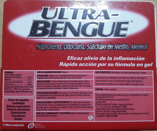 Gel Ultra Bengue Dolor De Espalda Articulaciones Torceduras 1 490 00 En Mercado Libre