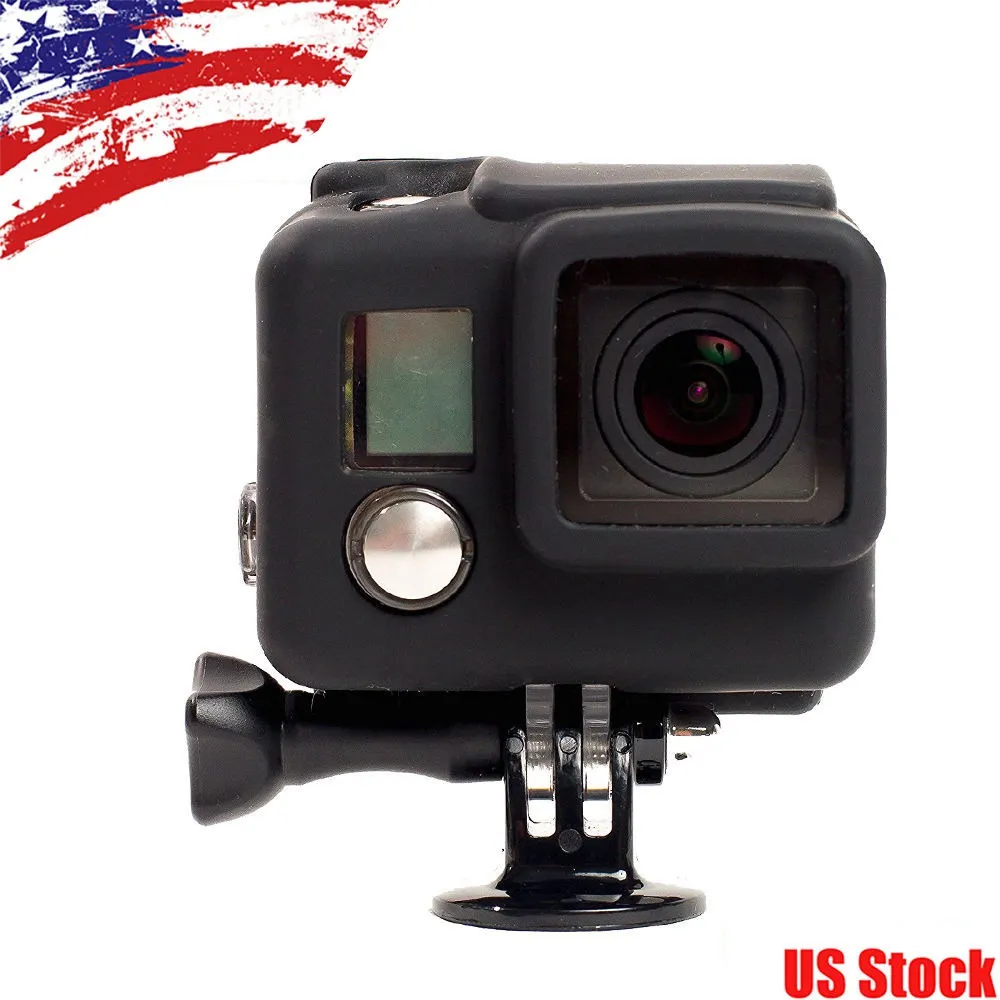 Suave silicona goma cubierta protectora caso cubierta de piel para GoPro Hero 5 Negro