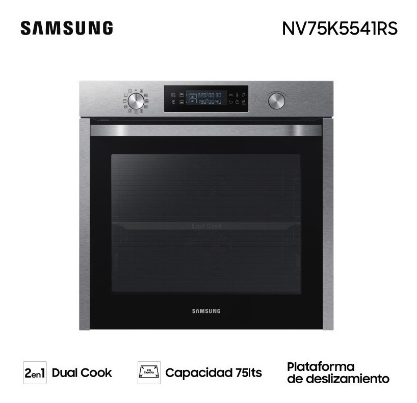 Встраиваемый электрический духовой шкаф samsung nv75k5541rs wt silver black