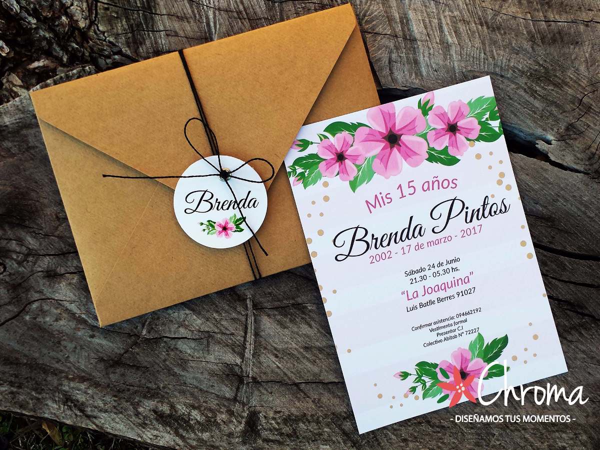 Invitacion Tarjeta 15 Años, Boda, 1 Añito, Flores - $ 47 ...