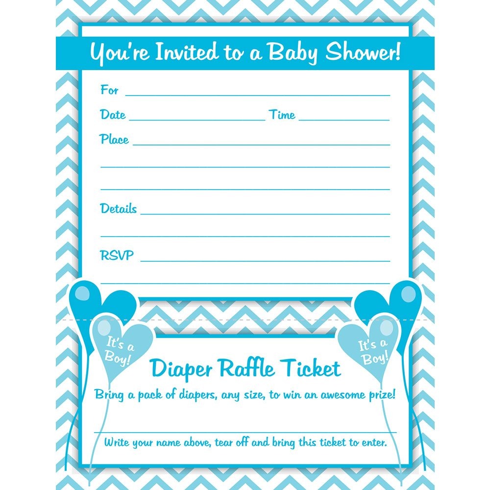 Invitaciones De Baby Shower Para Ninos Con Boleto De Rifa U S 56