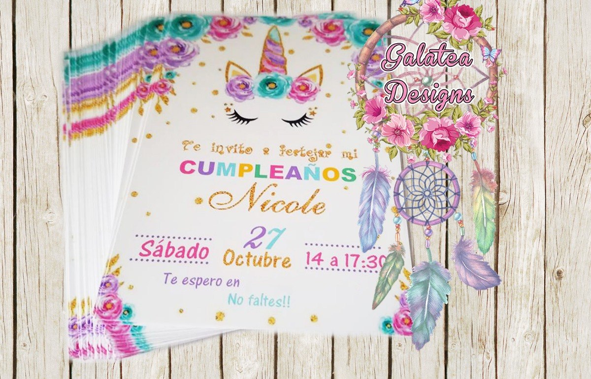 Crea Invitaciones De Unicornios Gratis 35 Diseos Canva