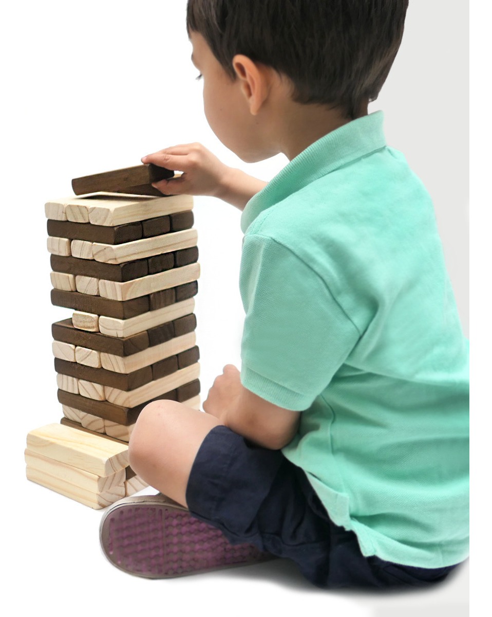 Jenga Gigante 35 Cm Madera Juego Didáctico Niños Bicolor 990 00 En