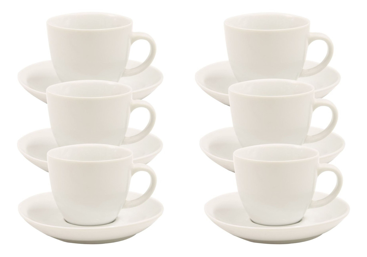 Juego 6 Tazas De Te Con Plato En Porcelana Blanca El Regal 27000 En Mercado Libre 2318